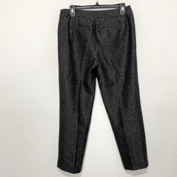 Talbots Wool Blend Black & Gray Tweed Sequin Trousers Size 6P - Picture 4 of 8